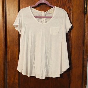 ANTHROPOLOGIE T.la white tie back top